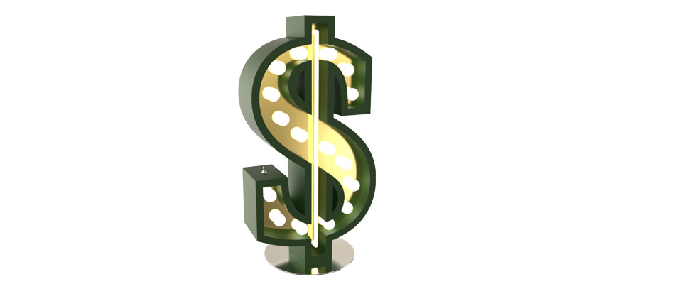 $ Symbol Graphic Lamp Delightfull Love Happens