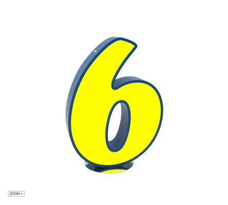 6 Number Graphic Lamp Delightfull Love Happens