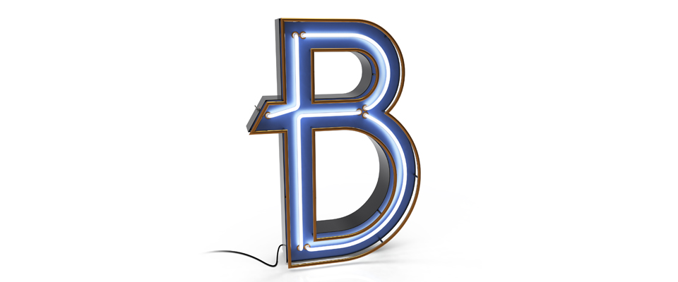 B Letter Graphic Lamp Delightfull Love Happens