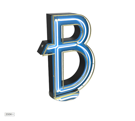 B Letter Graphic Lamp Delightfull Love Happens