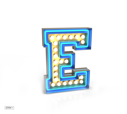 E Letter Graphic Lamp Delightfull Love Happens