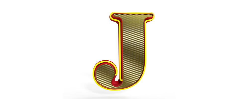 J Letter Graphic Lamp Delightfull Love Happens