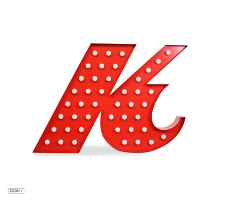 K Letter Graphic Lamp Delightfull Love Happens