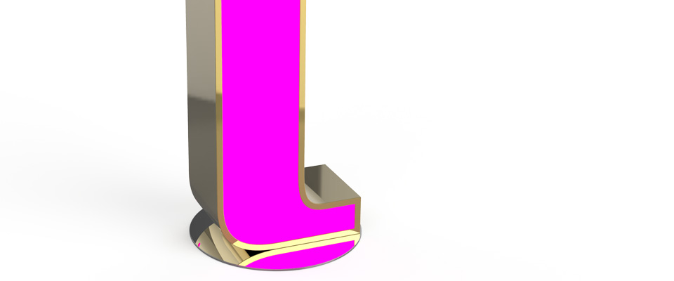 L Letter Graphic Lamp Delightfull Love Happens