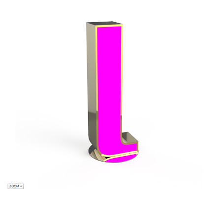 L Letter Graphic Lamp Delightfull Love Happens