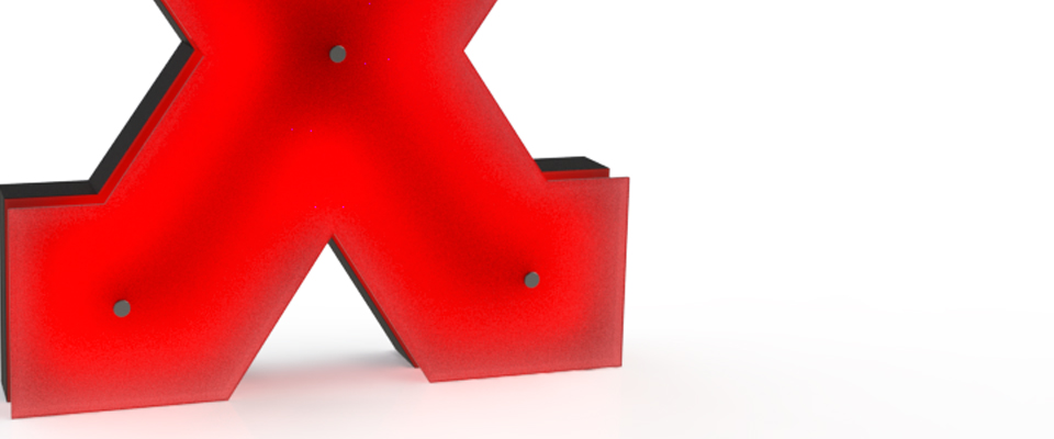 X Letter Graphic Lamp Delightfull Love Happens