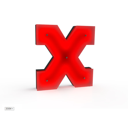 X Letter Graphic Lamp Delightfull Love Happens