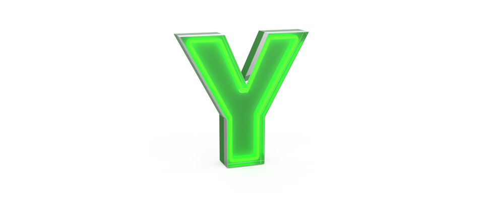 Y Letter Graphic Lamp Delightfull Love Happens