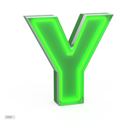 Y Letter Graphic Lamp Delightfull Love Happens