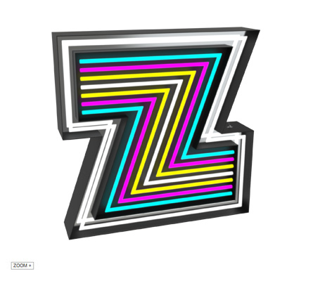 Z Letter Graphic Lamp Delightfull Love Happens