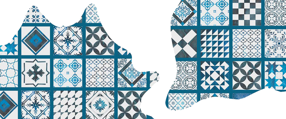 Mess Of Tiles Blue Rug Miyabi Casa Love Happens