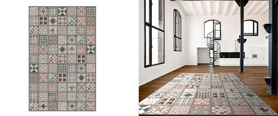 Mess Of Tiles Green II Rug Miyabi Casa Love Happens