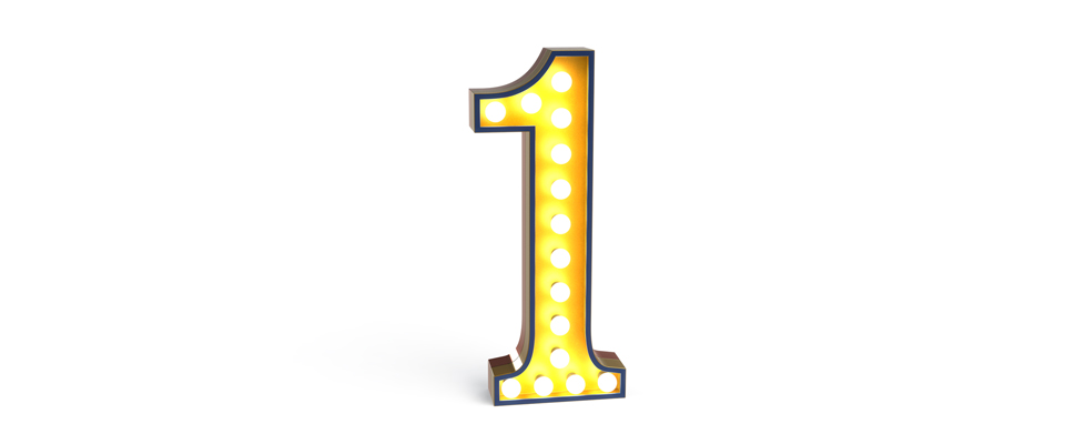 1 Number Graphic Lamp Delightfull Love Happens