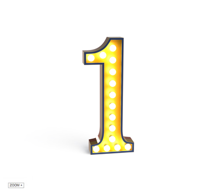 1 Number Graphic Lamp Delightfull Love Happens