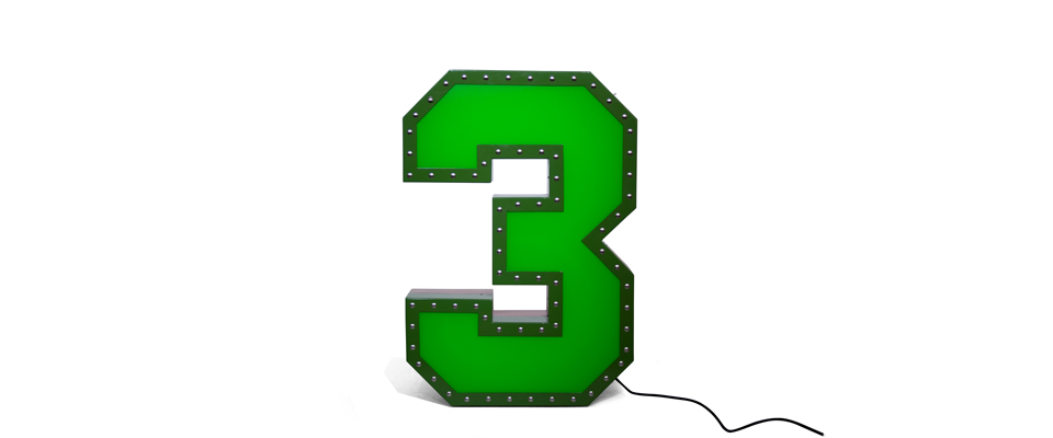 3 Number Graphic Lamp Delightfull Love Happens