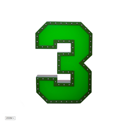 3 Number Graphic Lamp Delightfull Love Happens